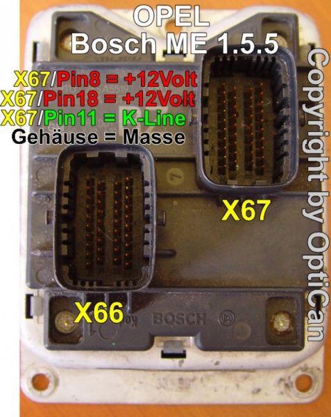 Bosch ME 1.5.5 (Opel) pinout diagram 1